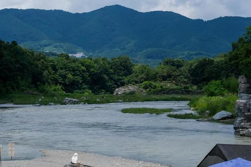 長瀞の荒川 ライン下り,長瀞,秩父の写真素材