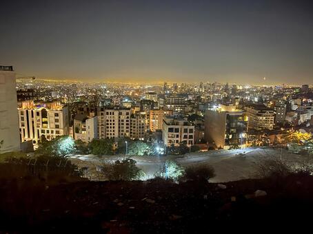 イラン、テヘランの夜景 イラン,テヘラン,中東の写真素材