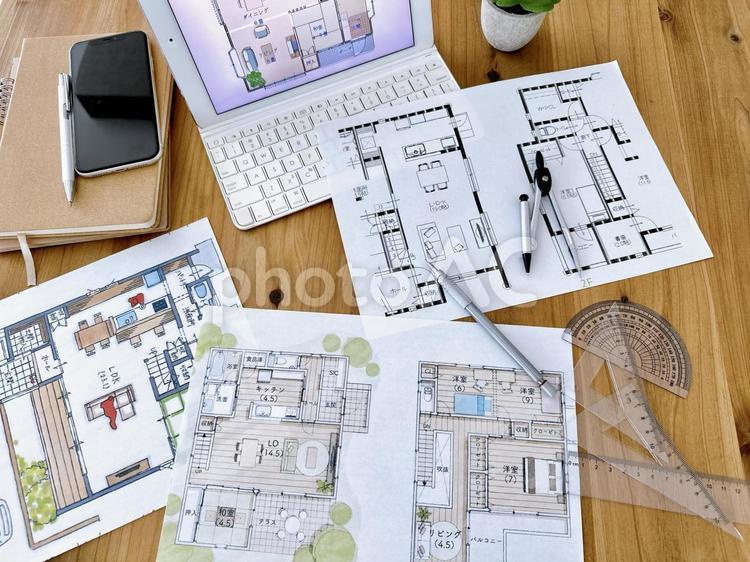 夢のマイホーム　住宅設計　間取り図 マイホーム,間取り図,設計図の写真素材
