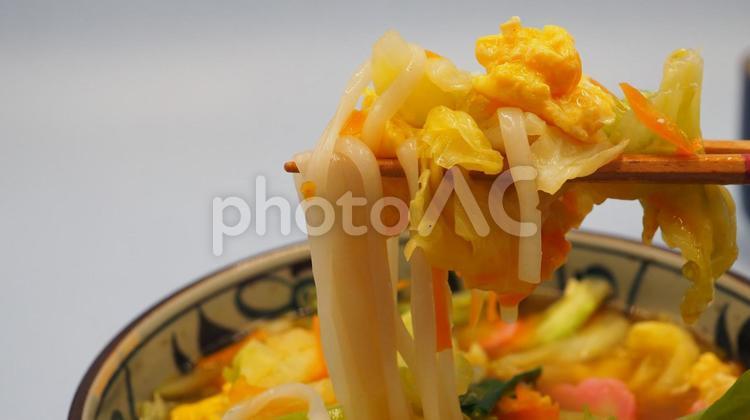 野菜あんかけうどん・家庭料理（食べる） 野菜,あんかけ,うどんの写真素材
