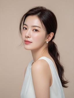 魅力的な、女性のポートレート 魅力的な、女性のポートレートの写真