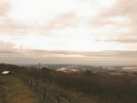 山の上からの風景2 風景,空,日光の写真素材