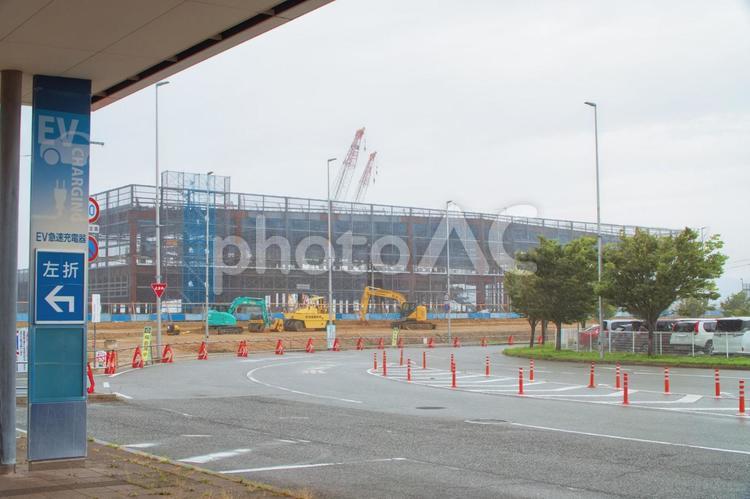 神戸空港　第２ターミナル（工事中）鉄骨 ポートライナー,空港線,神戸の写真素材