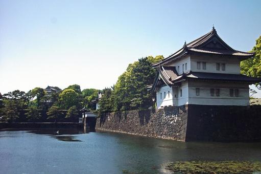 走在東京/故宮＃66“日本風鈴草護城河的風景”, 皇宮, 江戶城, 城堡, JPG