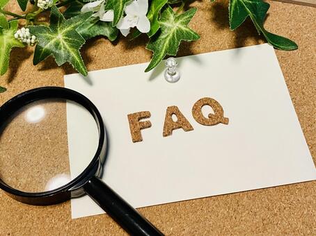 FAQの文字と虫眼鏡 faq,よくあるご質問,質疑応答の写真素材