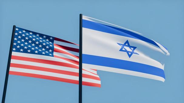 アメリカとイスラエル国旗・風になびく アメリカとイスラエル国旗・風になびく アメリカ,イスラエル,国旗の写真素材