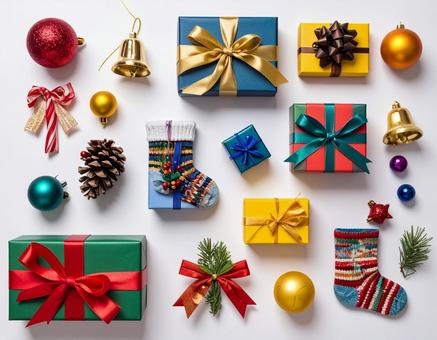 クリスマスプレゼントのフラットデザイン クリスマスプレゼントのフラットデザインの写真