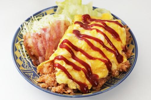 手作りオムライスランチの写真