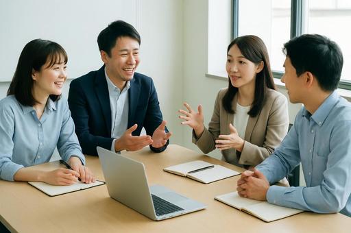 日本人がグループで話し合い#2 日本人がグループで話し合い#2の写真