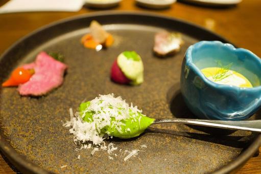 前菜 イタリアンレストラン,ランチ,カロリーの写真素材