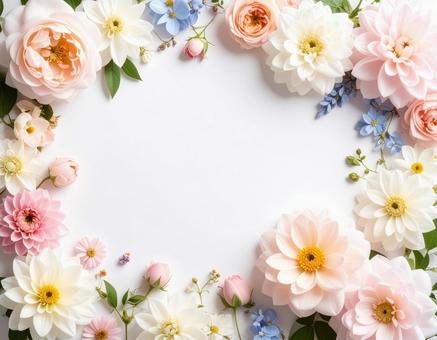 花のテキストフレーム 花のテキストフレームの写真