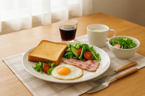 洋食の朝食 洋食の朝食の写真