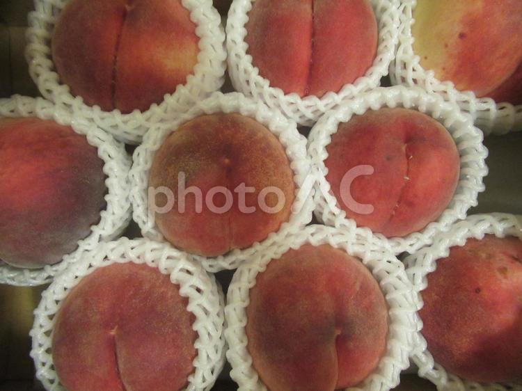 美味しい完熟桃の箱 桃,もも,完熟の写真素材