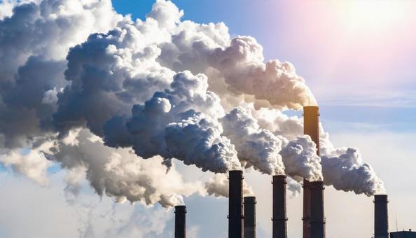 煙突と煙 煙突と煙の写真