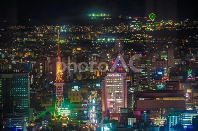 名古屋の夜景（スカイプロムナードから）２２ イルミネーション,キラキラ,タワーの写真素材