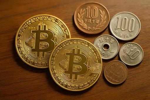 ビットコインと日本円 ビットコインと日本円の写真