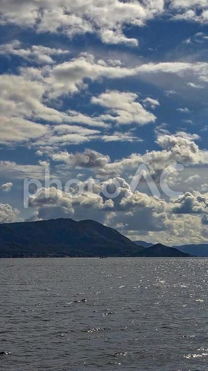 広島県で見る瀬戸内海の風景 瀬戸内海,広島県,海の写真素材