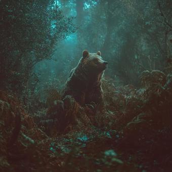 自然の中の荘厳なクマの写真