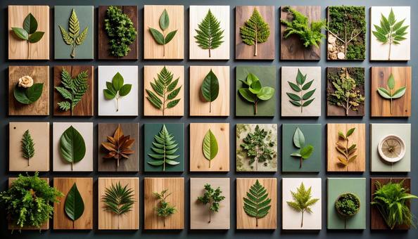 植物をモチーフとした額入りエコアート作品 植物をモチーフとした額入りエコアート作品の写真