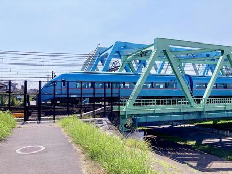 ロマンスカー ロマンスカー ロマンスカー,青いロマンスカー,mse60000形の写真素材