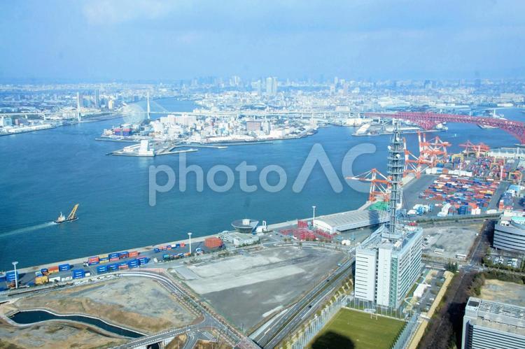 さきしまコスモタワーから大阪の景観 大阪,さきしまコスモタワー,咲洲の写真素材