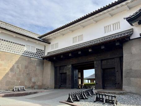 夏の金沢城　石川門 金沢城,金沢,城の写真素材