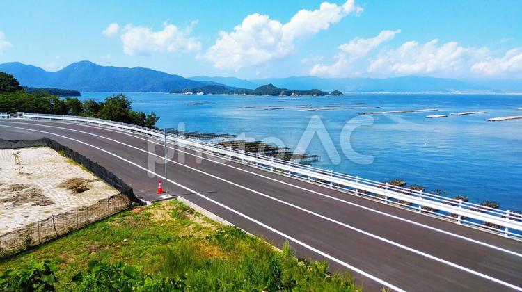 江田島　開通前の湾岸道路 湾岸道路,開通前,道路の写真素材