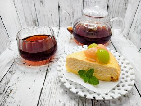 ケーキでティータイム ケーキでティータイム ケーキ,紅茶,ティータイムの写真素材