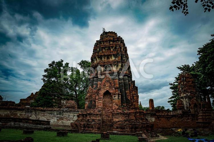 アユタヤの遺跡（タイ王国） 仏塔,遺跡,レンガの写真素材