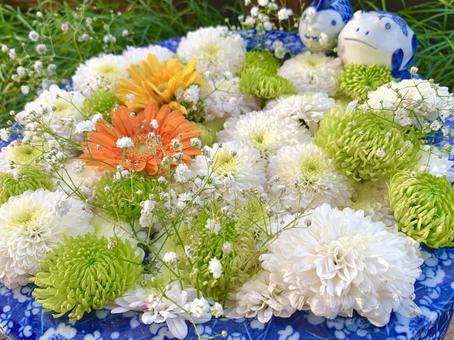 色鮮やかな花手水28 花手水,はなちょうず,手水舎の写真素材