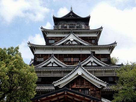 【風景写真】広島城が見える風景 広島城,天守閣,本丸の写真素材