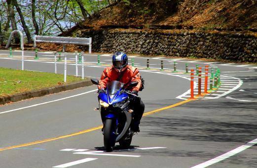 オートバイで山岳ツーリング オートバイで山岳ツーリングの写真