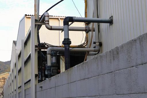 町工場のある東大阪の風景　パイプ配管 工場,町工場,配管の写真素材