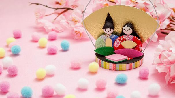 桃の節句｜16:9 お雛様,ひな人形,御代理様の写真素材