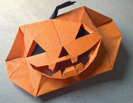 ジャックオランタン ハロウィン 折り紙 ジャックオランタン ハロウィン 折り紙 ジャック・オ・ランタン,笑顔,カボチャの写真素材