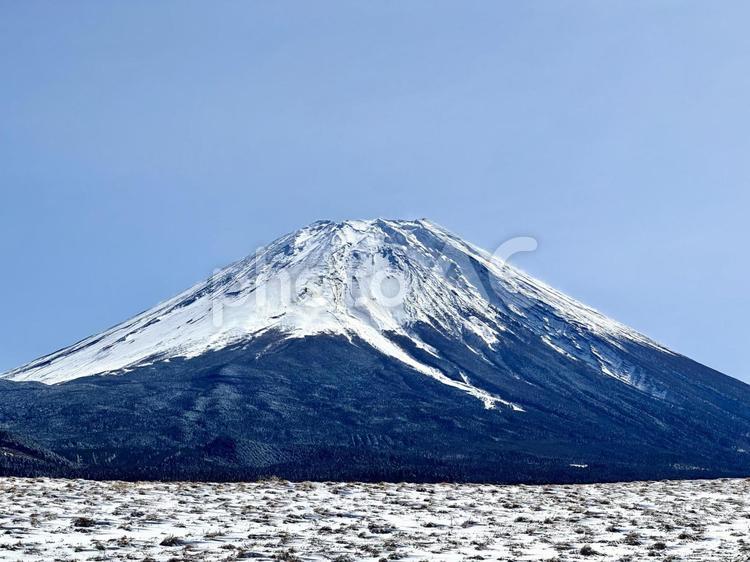 冷たく寒い真冬の富士山 富士山,自然,風景の写真素材