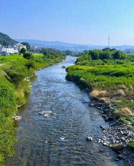田舎の風景 田舎の風景 田舎,川,河川の写真素材