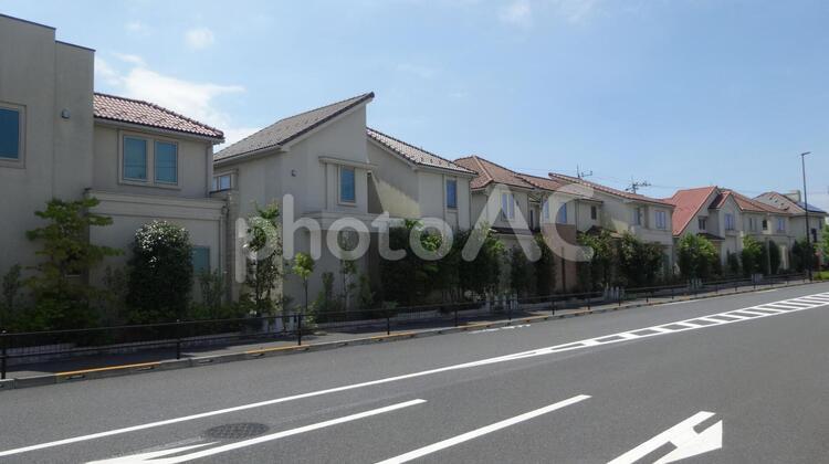 きれいな住宅街 住宅街,分譲地,大規模の写真素材