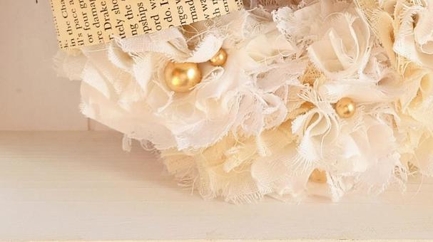 白い布のクリスマスリース　 クリスマス,リース,冬の写真素材