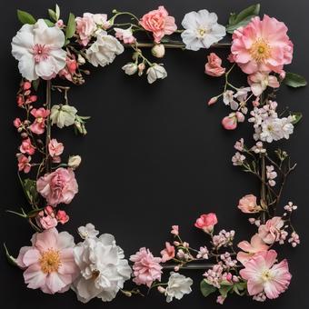 花のフレーム 花のフレームの写真