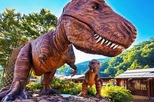 道の駅九頭竜、恐竜の親子のモニュメント 道の駅九頭竜、恐竜の親子のモニュメント 道の駅,九頭竜,福井の写真素材
