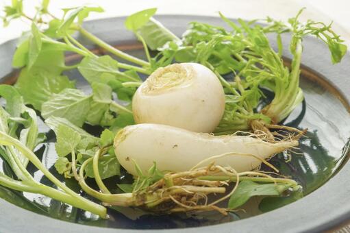 色とりどりの七草粥の食材 春の七草,七草,七草粥の写真素材