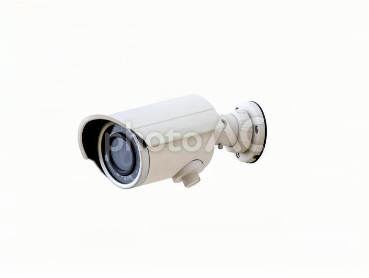 ［psd］監視カメラ 白　レイヤー別 2290 監視カメラ,防犯カメラ,カメラの写真素材