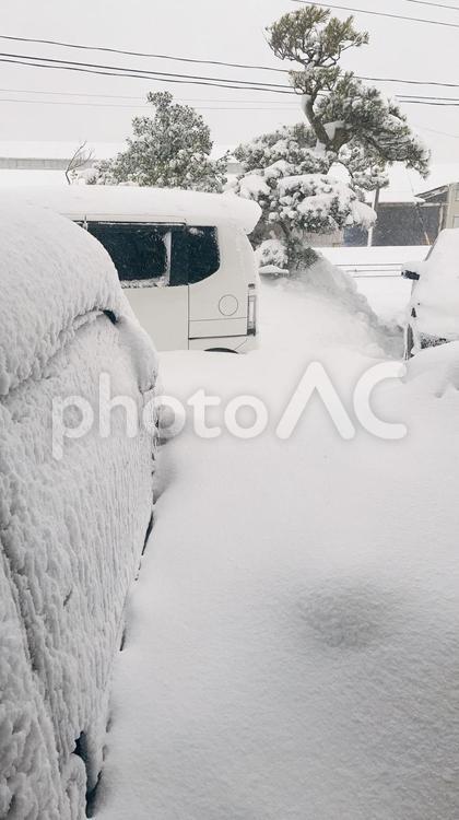 車を掘り出さねば 冬,民家,生活の写真素材