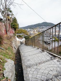尾道での坂のある風景 尾道での坂のある風景の写真
