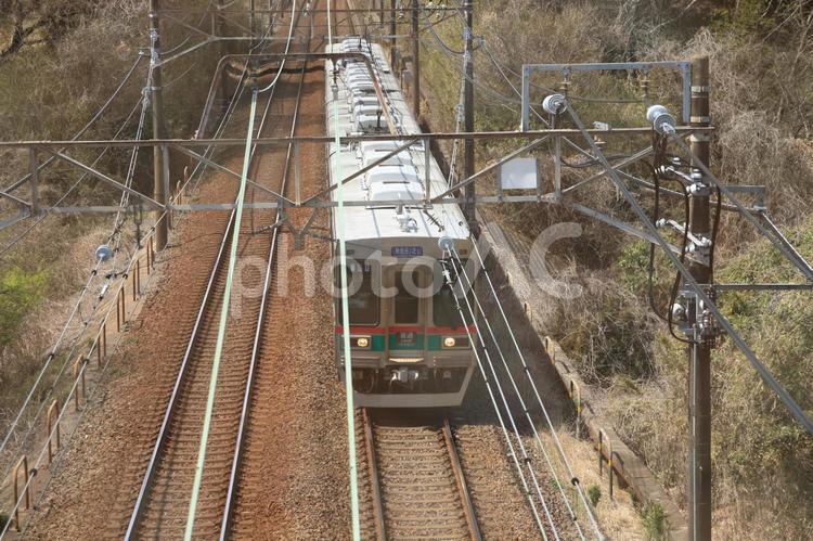 成田市を走る京成本線の電車 電車,鉄道,京成本線の写真素材