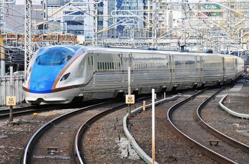 E7系 W7系 新幹線 北陸新幹線 E7系 W7系 新幹線 北陸新幹線 鉄道,電車,線路の写真素材