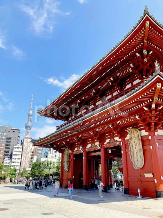 東京風景・浅草寺 浅草寺,参拝,行列の写真素材