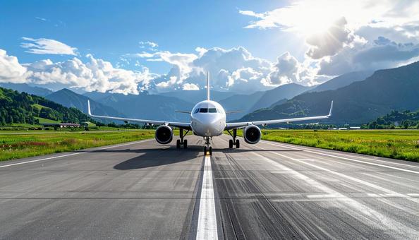 滑走路の飛行機 滑走路の飛行機の写真