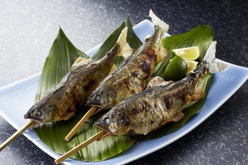 鮎の塩焼き 鮎の塩焼き 鮎,鮎の塩焼き,鮎塩焼きの写真素材